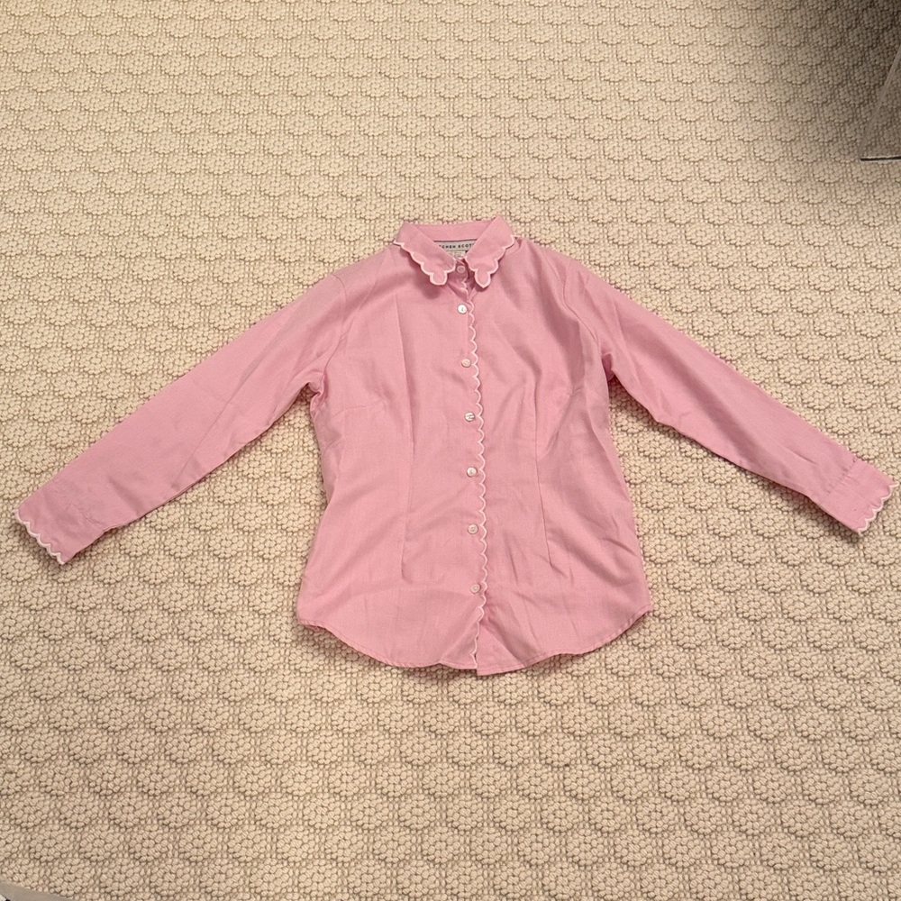NBW Gretchen Scott Pink Scalloped Oxford